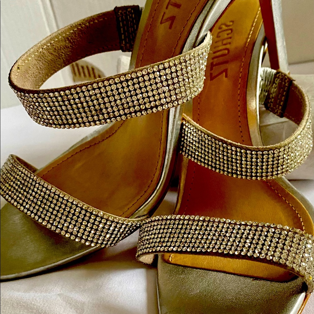 SchutzCrystal-Embellished 3.5”Stiletto HeelSandals Cristal size7.5 w/Dust Bag